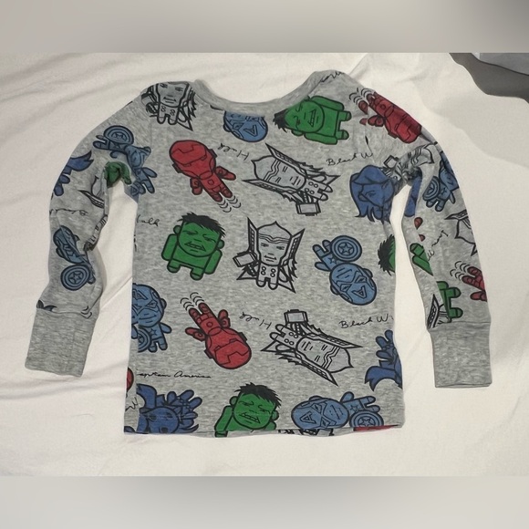 VGUC Marvel Superhero Print Pajama Set, Gray (XS / 5 years) - Picture 4 of 9